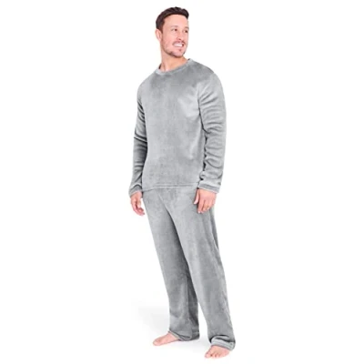 Obrázek CityComfort Schlafanzug Herren Lang, 2 Teiliges Pyjama Set, Geschenk für Männer (Hellgrau, L)