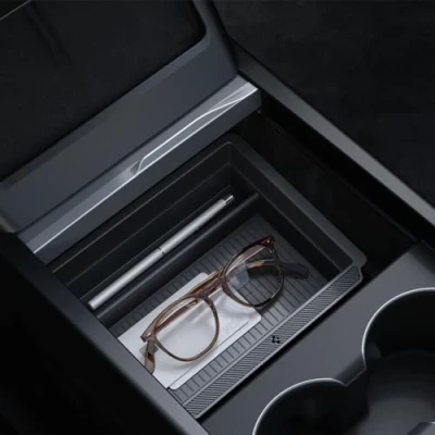 Obrázek Spigen Tesla Model 3 2024 Highland Mittelkonsole Organizer 【Smooth Slide Technology】 Aufbewahrungsbox, Armlehnenablage Zubehör, Entwickelt für Carbon Edition