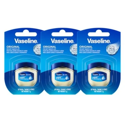 Obrázek Vaseline Lip Therapy Originál Pečující balzám na rty pro optimální vlhkost balení 3 ks