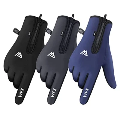 Obrázek WESTWOOD FOX WFX Winterhandschuhe Touchscreen Anti Rutsch Warme Handschuhe Winddicht Thermo Sport Radfahren für Herren &amp; Damen Outdoor Fahrrad Fahren (Schwarz, L)