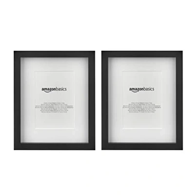 Obrázek Amazon Basics Rechteckig Fotorahmen mit Passepartout 20 x 25 cm &amp; 18 13 cm, Schwarz, 2 Stück