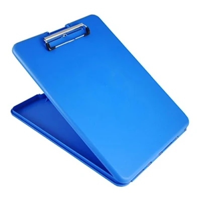 Obrázek Läufer 55804 SlimMate Portable Desktop upínací deska s vnitřní přihrádkou, pro DIN A4 obzvlášť ploché, zaoblené rohy, otevírací nahoře, plast, modrá