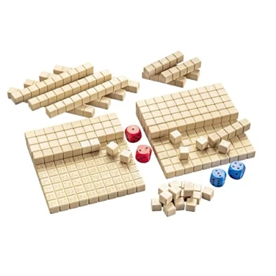 Obrázek WISSNER® Mathesspiel Hunderraum aus RE Wood® Udržitelná vzdělávací hra pro děti Made in Germany Sloužící materiál propagační desetinné počítání, matematická