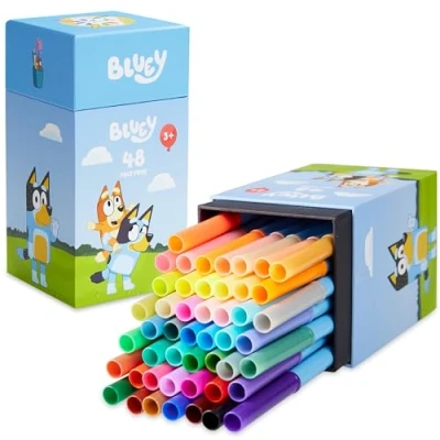 Obrázek BlueY Fixy pro děti od 3 let, sada fixů s 48 kusy omyvatelné dárky