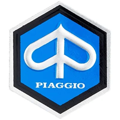 Obrázek Piaggio Hexagon Cascade emblém pro Vespa 50/ET3 atd. hliník, 25 x 30 mm samolepicí