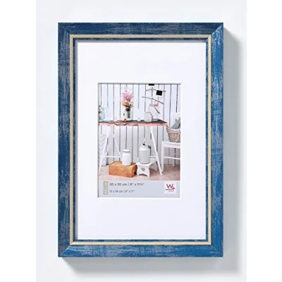 Obrázek walther design Rámeček modrý 15 x 20 cm s paspartou, designový rám chaty EL520L