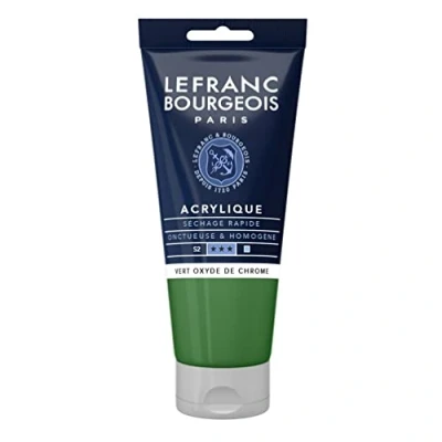 Obrázek Lefranc Bourgeois 300371 Fine akrylová barva chromoxydová zelená, 80 ml tuba, krémová na vodní bázi, rychleschnoucí, stálá světle, voděodolná