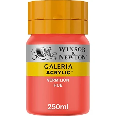Obrázek Winsor &amp; Newton Akrylová barva Galeria 2137682, vysoká pigmentace, stálobarevná, odolná proti stárnutí, krémová konzistence, hrnec 250 ml rumělka