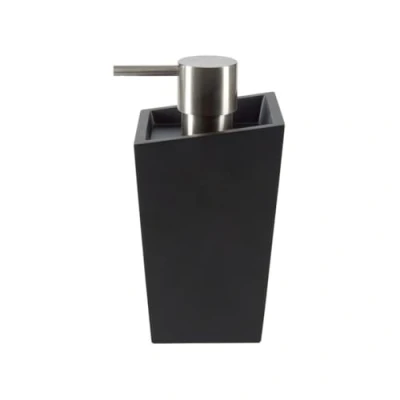 Obrázek Spirella Seifenspender Yoshi mit Edelstahlpumpe Flüssigseifen Spender Polyresin 350ml Langliebig und Robust Schwarz
