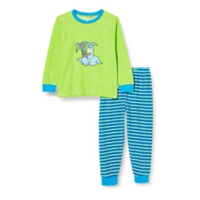 Obrázek Playshoes Unisex Dětské froté pyžamo dvoudílné sada pyžama, Dino