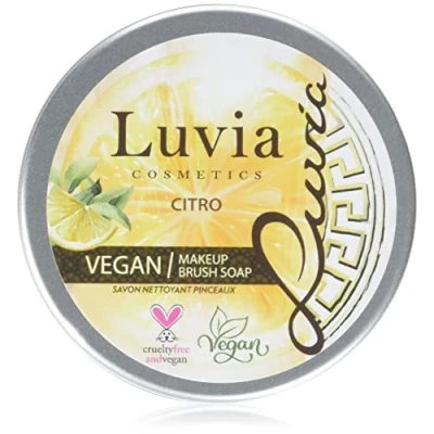 Obrázek Luvia Štětcové mýdlo Kosmetika Essential Brush Soap Citro K čištění kosmetických štětců ideální pro zkrášlení kosmetiky 100 g XXL štětec na líčení čistič Cleaner For Makeup