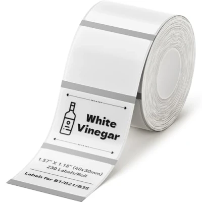 Obrázek NIIMBOT B21 Etikettendrucker, transparentes Klebeband, 40 x 30mm, Aufkleber, Etiketten, Druckpapier, Versandadresse, Beschriftungsband, wasserfest, ölbeständig, reißfest (Transparent)