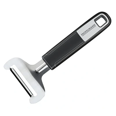 Obrázek FACKELMANN Měkký kráječ na sýr 17 cm Sense, vysoce kvalitní, ostrá čepel z nerezové oceli, struhadlo s rukojetí Soft Touch plastu (barva: stříbrná/černá), množství: 1 kus
