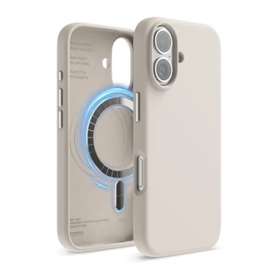 Obrázek elago Magnetické silikonové pouzdro kompatibilní s iPhone 16 6,1 palce, se všemi příslušenstvím MagSafe zabudované magnety, silikon Soft Grip, nárazuvzdorné (hluk)