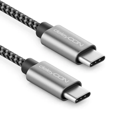 Obrázek deleyCON 1,5m USB C kabel PD3. 0 (60W rychlonabíjecí kabel) na nabíjecí Pro iPhone 16 15 Max Samsung Galaxy S25 S24 S23 S22 Pixel iPad MacBook Air Tablety Switch PS5