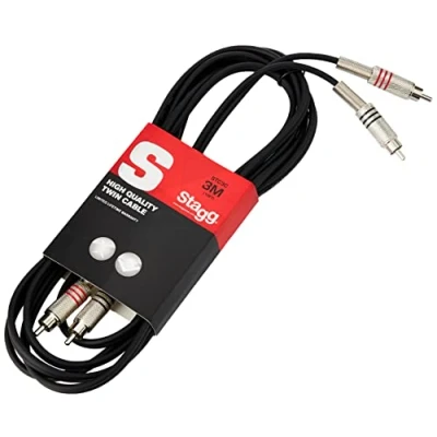 Obrázek Profesionální audio kabel 3 metry 2x cinch / chinch, kvalitní kovový konektor