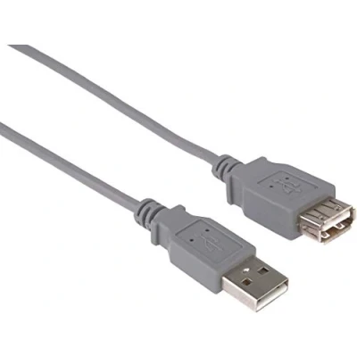 Obrázek PremiumCord USB 2. 0 prodlužovací kabel 0,5 m, datový HighSpeed až 480Mbit/s, nabíjecí kabel, zdířka typu A na zástrčku, 2x stíněný, barva šedá, délka kupaa05