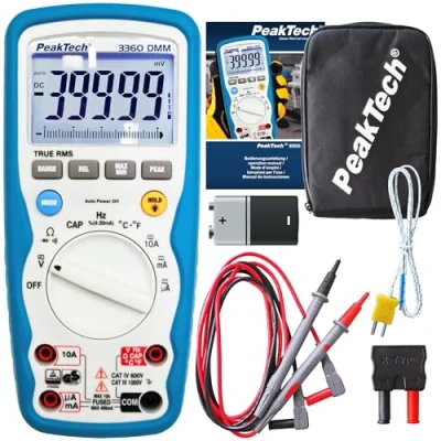 Obrázek PeakTech P 3360 True RMS multimetr (IP67) vodotěsný zkoušečka napětí a měřič proudu 40000 Counts extrémně robustní kryt s TÜV/GS měřicí přístroj, průchodnosti CAT III 1000 V