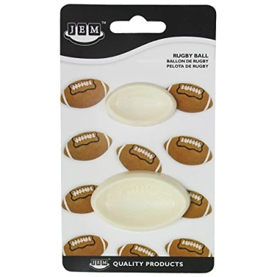 Obrázek PME 1102EP007 JEM Pop It Motivform Rugbyball zum Dekorieren von Torten, Sortiment 2 kleine Größen, Kunststoff, Ivory, 6 x 3.5 cm