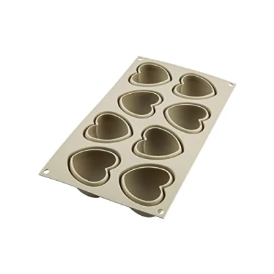 Obrázek Silikomart Pečicí forma 3 DCuoricino silikonová č. 8 malých srdcí 63 x 65 v 39 mm, silikon, šedá, 30 17,5 3,8 cm