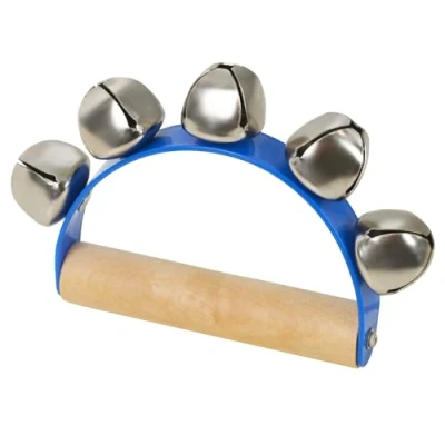 Obrázek A Star 5 Bell Jingle Shaking Sleigh Handbell s dřevěnou rukojetí modrá