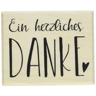 Obrázek Rayher 29169000 Stempel Ein herzliches Danke, 4 x 5 cm, Natur