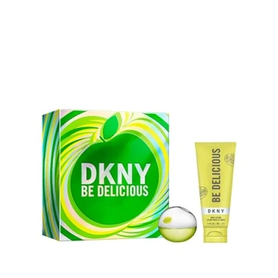 Obrázek DKNY Be Delicious dámská dárková sada Eau de Parfum 30 ml, tělové mléko 100 ml zelená ovocná vůně s jablkem, dlouhotrvající, Donna Karan New York