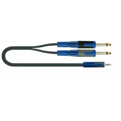 Obrázek Rokso víčka audio S Mono Jack 2 x 6,3 mm na 1 3,5 mm, m