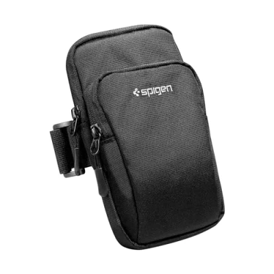 Obrázek Spigen Náramek Dynamic Shield [ultra lehký] Pouzdro na mobil Držák Joggen Handy Universal [rychleschnoucí] Kompatibilní s iPhone 16/15 Pro Max, Samsung Galaxy S24/S23, Google Pixel černý