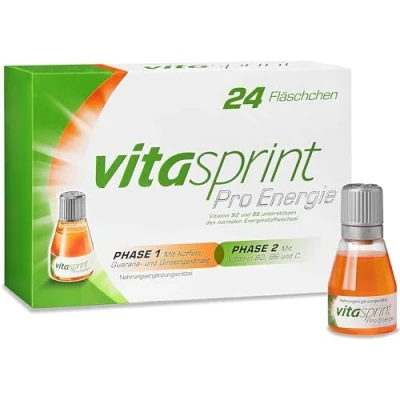 Obrázek Vitasprint na energii, 24 ks doplněk stravy s extra dávkou* vitamíny, jako je vitamin B6 a vitamín C, extrakt z kořene ženšenu semen guarany pro více energie