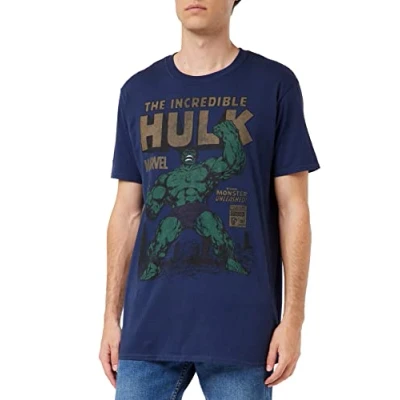 Obrázek Marvel Herren Hulk Rage T Shirt, Blau (Navy Navy), L EU