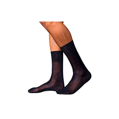 Obrázek FALKE pánské č. 9 ponožek prodyšná bavlna kvalitní hedvábný lesk elegantní zesílené ponožky plochý šev netlaková špička jemně hladké jednobarevné Business 1 pár, Modrá (tmavá námořnická 6370)
