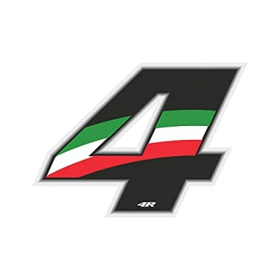 Obrázek 4R Quattroerre.it 13164 Startnummer 4 Aufkleber für Motorräder, Italien, 100 x 130 mm