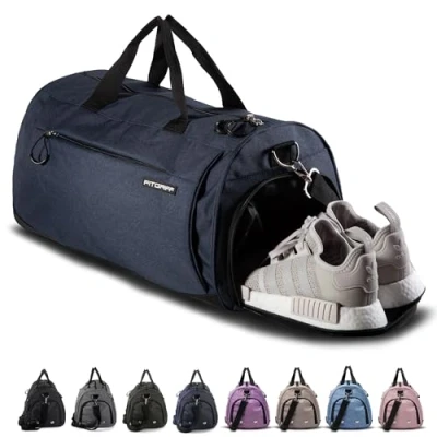 Obrázek Fitgriff® Sportovní taška &amp; cestovní pro dámy a pány s přihrádkou na boty mokrou sport, fitness cestování tréninková taška, Gym Bag (modrá, médium)