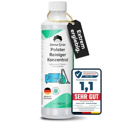 Obrázek Emma Grün® Čistič koberců a polstrování koncentrát 750 ml mycí vysavač čisticí prostředek na koberce, pohovky textilie prostředky mokré vysavače účinné čištění Made in