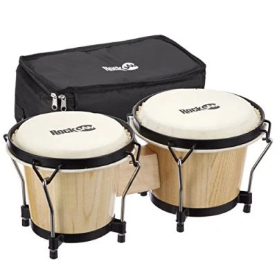 Obrázek RockJam RJ 100300 7&quot; a 8&quot; Bongo Set with Padded Bag and Tuning Wrench Natural