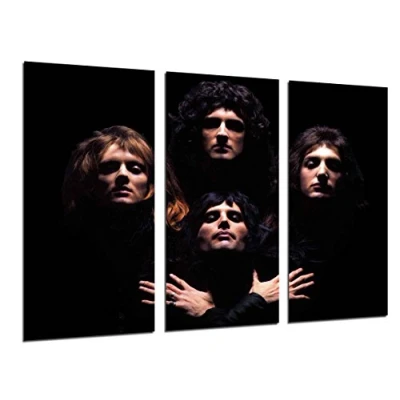 Obrázek Wandbild Queen, Freddie Mercury, Brian May, Rockmusik, Bohemian Rhapsody, 97 x 62 cm, Holzdruck XXL Format Kunstdruck, ref.26519
