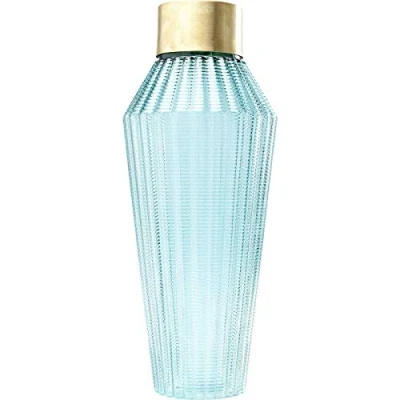 Obrázek Kare Design Vase Barfly, Hellblau, Handarbeit, Mundgeblasen, Unikat, Deko Vase, Blumenvase, Retro, Tischvase, Wohnzimmer Dekoration, Glas, Stahl Verzierungen, 43x18x18 cm (H/B/T)