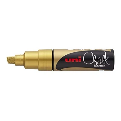 Obrázek UNI ball 186410 Fenster &amp; Kreidemarker CHALK PWE 8K, 8 mm, Keilspitze, gold