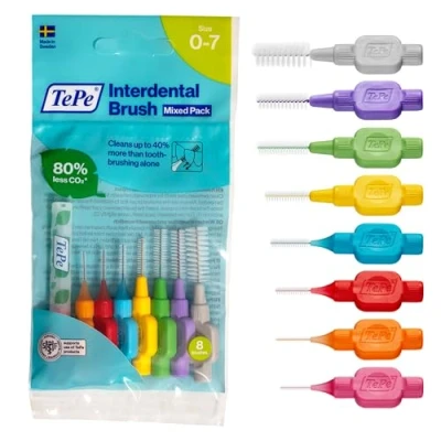 Obrázek TePe Mezizubní kartáček, směs ISO velikosti 07 (0,41,3 mm) / Pro snadné a důkladné čištění mezizubních prostorů 1 x 8 kartáčků