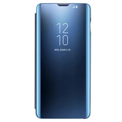 Obrázek AICase Kompatibilní se Samsung Galaxy S10 Plus pouzdro Folio ochranné pro Plus, Flip Handy Case Clear View Standing Cover s funkcí Wake up/Sleep (modrá)