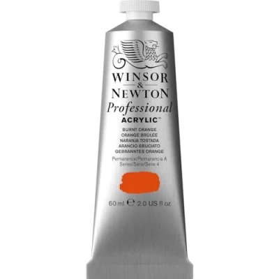 Obrázek Winsor &amp; Newton Profesionální akrylová barva 2320549 v umělecké kvalitě, vysoká zářivost barev a krycí schopnost, archivní kvalita, 60ml tuba oranžová vypalovaná