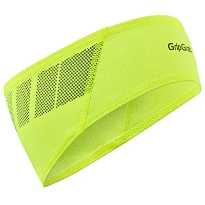 Obrázek GripGrab Unisex Letvægts underhjelm cykel pandebånd med vindtæt pande termisk cykling jogging ånd Radsport M tze, žlutá (Hi Vis), L (60 63 cm) EU