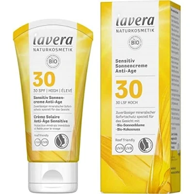 Obrázek lavera Citlivý opalovací krém Anti Age LSF 30 Ochrana proti slunci Ochranný faktor Přírodní kosmetika vegan certifikováno 50 ml