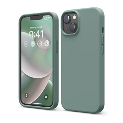 Obrázek elago ochranné pouzdro pro iPhone 14, tekutý silikon, na celé tělo, nárazuvzdorné, štíhlé mobil, odolné proti poškrábání, měkká podšívka z mikrovlákna, 15,5 cm (6,1 palců),