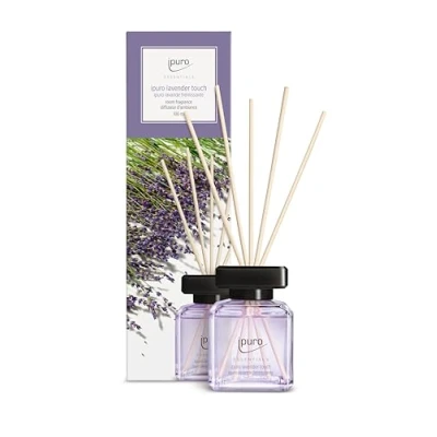 Obrázek ipuro Essentials pokojová vůně Lavender Touch 100 ml osvěžovač prostoru s levandulí, citrusy, květy, mátou a pižmovou vůní difuzér hůlkami vzduchu do bytu