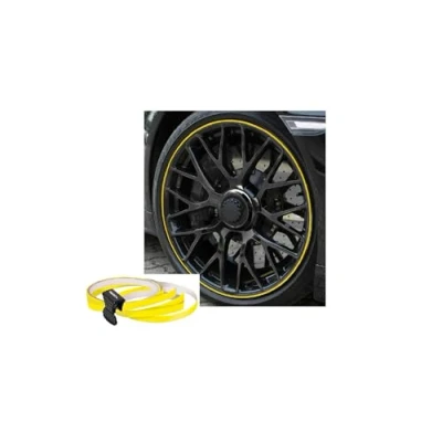 Obrázek FOLIATEC PIN Striping ráfky design auto ozdobné proužky nálepka na okraj ráfků pro 4 ráfky, žlutá
