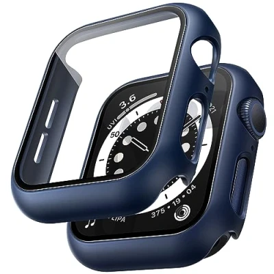 Obrázek TAURI 2 Stück Hard Hülle Designed für Apple Watch 44mm Series SE/Series 6/Series 5/ 4 Blau
