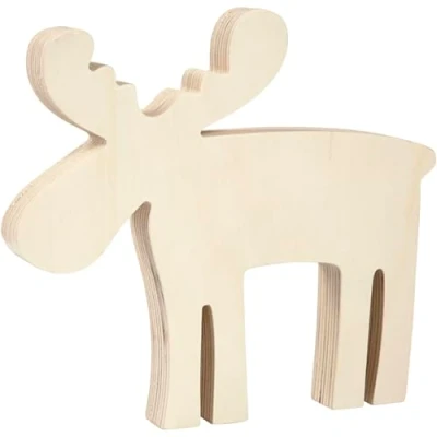 Obrázek 57607 los, dřevo, 15 x 14 cm, 1 kus