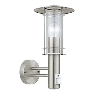 Obrázek EGLO venkovní lampa na cesty Lisio, 1 plamenné svítidlo, osvětlení sloupu z ušlechtilé oceli ve stříbrné a skleněné průhledné, objímka E27, IP44